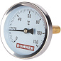 Термометр биметаллический, до 120°С, D = 63 мм, подкл. 1/2", с погружной гильзой 75 мм, ROMMER