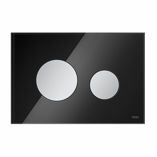 Стеклянная панель смыва TECEloop черные клавиши, матовый хром панель, 216 x 145 x 6 мм Артикул 9240655
