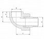 Колено комбинированное под ключ 90° 32 х 1" (НР) ПП (PP-R100) серый HEISSKRAFT 