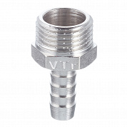 Штуцер резьбовой для шланга 1/2" x 12 мм (НР) латунь-никель VALTEC (VTr.650.N.0412)