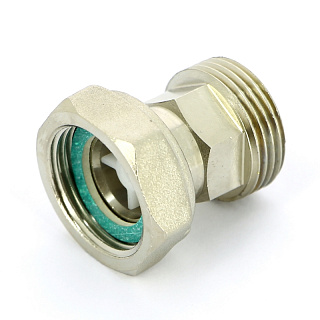 Разъемное соединение 3/4" x 3/4" для арматуры с плоской прокладкой и обратным клапаном внутренняя/наружная резьба никель UNI-FITT Артикул 623N3000