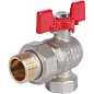 Кран шаровый ROMMER 3/4" ВН  с угловой американкой бабочкой