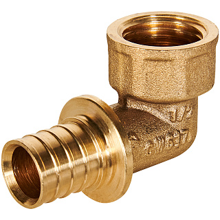 Угольник - переходник 90° ROMMER надвижной 16 x 1/2" с внутренней резьбой для труб из сшитого полиэтилена Артикул RFA-0006-001612