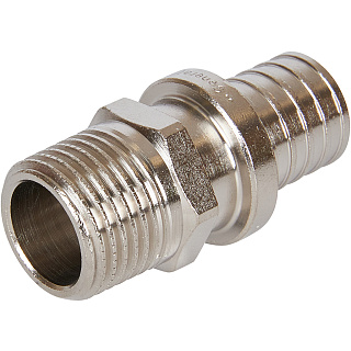 Переходник с наружной резьбой  STOUT (Италия) никелированный 20 х 2,0 x 1/2" для труб из сшитого полиэтилена аксиальный (340001N042020B) Артикул SFA-0001-200212