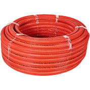 Труба из сшитого полиэтилена 25 х 3,5 (PEX-а) серая в теплоизоляции (красная), STOUT (бухта 50 м.)
