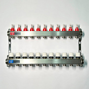 Колл. группа UNI-FITT 1" х 3/4" 11 вых с расходомер. и термост. вентил. без конц, нерж. (450W4311)
