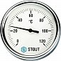 Термометр биметаллический 80 мм 120° STOUT с погружной гильзой 50 мм