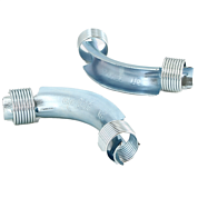 Фиксатор поворота трубы под углом 90° d = 16 с кольцами (оцинк. сталь) UNI-FITT (859R1600)