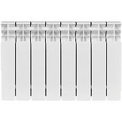 Радиатор биметал. 8 секций STOUT TITAN 350 боковое подключение (белый RAL 9016)