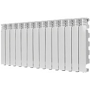 Радиатор алюминий 14 секций STOUT GAMMA 500 боковое подключение (белый RAL 9010) 