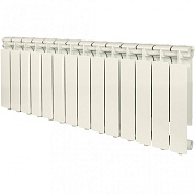 Алюминиевый радиатор UNI-FITT 350/100 14 секций (боковое подключение, цвет белый глянцевый)