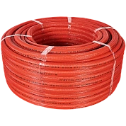 Труба из сшитого полиэтилена 20 х 2,8 (PEX-а) серая в теплоизоляции (красная), STOUT (бухта 100 м.)