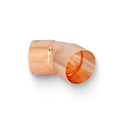 Угол двухраструбный 45° JINTIAN пайка 54 мм медный