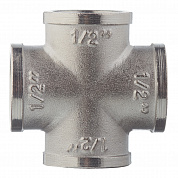 Крестовина резьбовая (ВР) 1/2" латунь-никель VALTEC (VTr.760.N.0004)