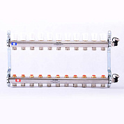 Колл. группа UNI-FITT 1" x 3/4" ЕК 11 выходов с вентилями и дренажными клапанами - нерж. сталь