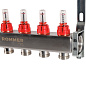 Коллектор ROMMER с расходомерами 6 выходов из нержавеющей стали