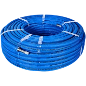 Труба из сшитого полиэтилена 16 х 2,2 (PEX-а) серая в теплоизоляции (синяя), STOUT (бухта 100 м.)