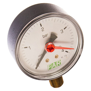 Манометр радиальный 63 мм 1/4" 4 бар FAR Артикул FA 2500 R04