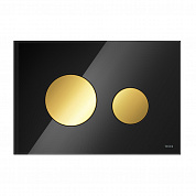Стеклянная панель смыва TECEloop черные клавиши, золотая панель, для инсталляции, 216 x 145 x 6 мм 9240658