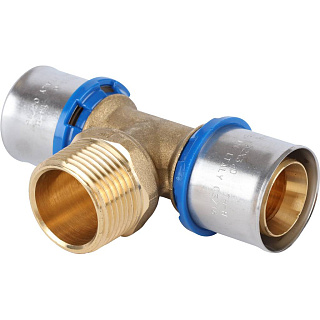 Тройник-переходник APE (Италия) с наружной резьбой 32 х 1 х32 для металлопласта прессовой Артикул ARL2010404