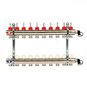 Колл. группа UNI-FITT 10 вых 1"х3/4" с расходомер. и термост. вентил. с 2 конц. и в/отвод (440I4310)