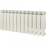 Алюминиевый радиатор UNI-FITT 350/100 12 секций (боковое подключение, цвет белый глянцевый)