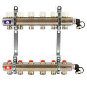 Колл. группа UNI-FITT 1" х 6 вых 3/4" с баланс. и термостат. вентилями с 2 конц., латунь (441I4306)