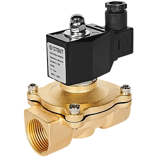 Клапан соленоидный STOUT прямого действия нормально закрытый 1" 220 В STOUT