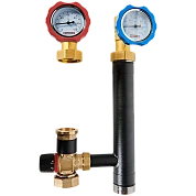 Насосная группа 1" ROMMER с термостатическим смесительным клапаном (35-60°С) без насоса 