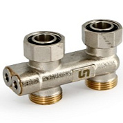 Узел прямой ВН 3/4" ЕК х 3/4" ЕК перекрёстный радиаторный со встроенными вентилями UNI-FITT OPTIMAL