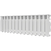 Радиатор алюминий 14 секций STOUT GAMMA 350 боковое подключение (белый RAL 9010)