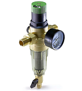 Фильтр магистральный промывной для ХВС TIM - 3/4" (100мкм) с редуктором и манометром