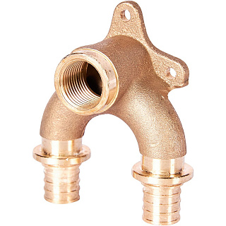 Проточный настенный угольник  STOUT (Италия) бронзовый 20 x 1/2" для труб из сшитого полиэтилена (340034G042028B) Артикул SFA-0040-002012