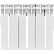 Биметаллический радиатор UNI-FITT 350/100 6 секций (боковое подключение, цвет белый глянцевый)
