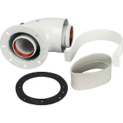 Адаптер угловой 60 х 100 коаксиальный, для котлов (совместимый с Bosch, Buderus) STOUT, (логотип) Адаптер