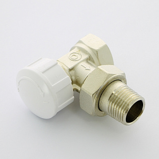 Вентиль термостатический угловой НВ 1/2" с разъёмным соединением, никелированный UNI-FITT 165V2000 