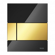 Стеклянная панель смыва TECEsquare стекло черное, клавиши позолоченные, 124 x 104 x 11 мм 9242808