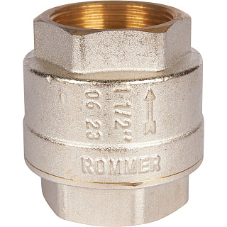 ROMMER 1" 1/2  Клапан обратный пружинный муфтовый с металлическим седлом Артикул RVC-0001-000040