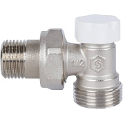 Клапан запорно-балансировочный 1/2" х 3/4" ЕК, DN 15, PN 10, угловой, STOUT (SVL-1166-000015)