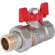 Кран шаровый ROMMER 1/2" ВН  с американкой бабочкой