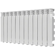 Радиатор алюминий 12 секций STOUT GAMMA 500 боковое подключение (белый RAL 9010)