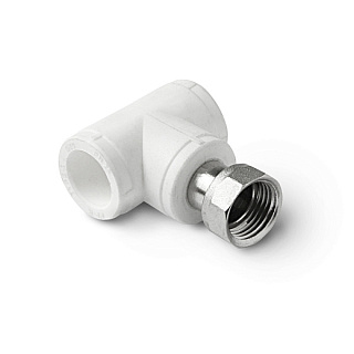 Тройник Pro Aqua с накидной гайкой Белый 25 x 3/4 PP-R  Артикул PA29114