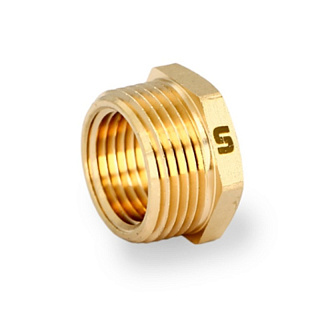 Футорка редукция UNI-FITT OPTIMAL внутренняя/наружная резьба 1" 1/2 x 1" 1/4, латунь  Артикул 604G6501