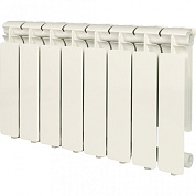 Алюминиевый радиатор UNI-FITT 350/100 8 секций (боковое подключение, цвет белый глянцевый)