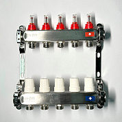 Колл. группа UNI-FITT 1"х3/4" 5 вых с расходомер. и термост. вентил. без конц OPTIMAL (450B4305.RU)