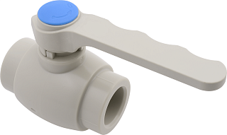 Кран шаровый прямоточный 25 мм с ручкой полипропилен PP-R под пайку ALCAPIPE серый Артикул AB271025000Z