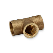 Тройник переходной EFFEBI 22 х 1/2" х 22 (ВР) под пайку с резьбой, бронза (HB4130A220422)