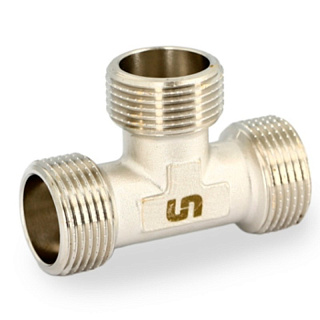 Тройник UNI-FITT OPTIMAL с наружной резьбой 3/4", латунь никелированная Артикул 616N3331