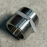 Ниппель Н 1 1/2", нержавеющая сталь UNI-FITT
