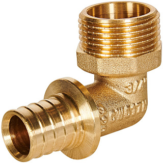 Угольник - переходник 90° ROMMER надвижной 20 x 3/4" с наружной резьбой для труб из сшитого полиэтилена Артикул RFA-0005-002034